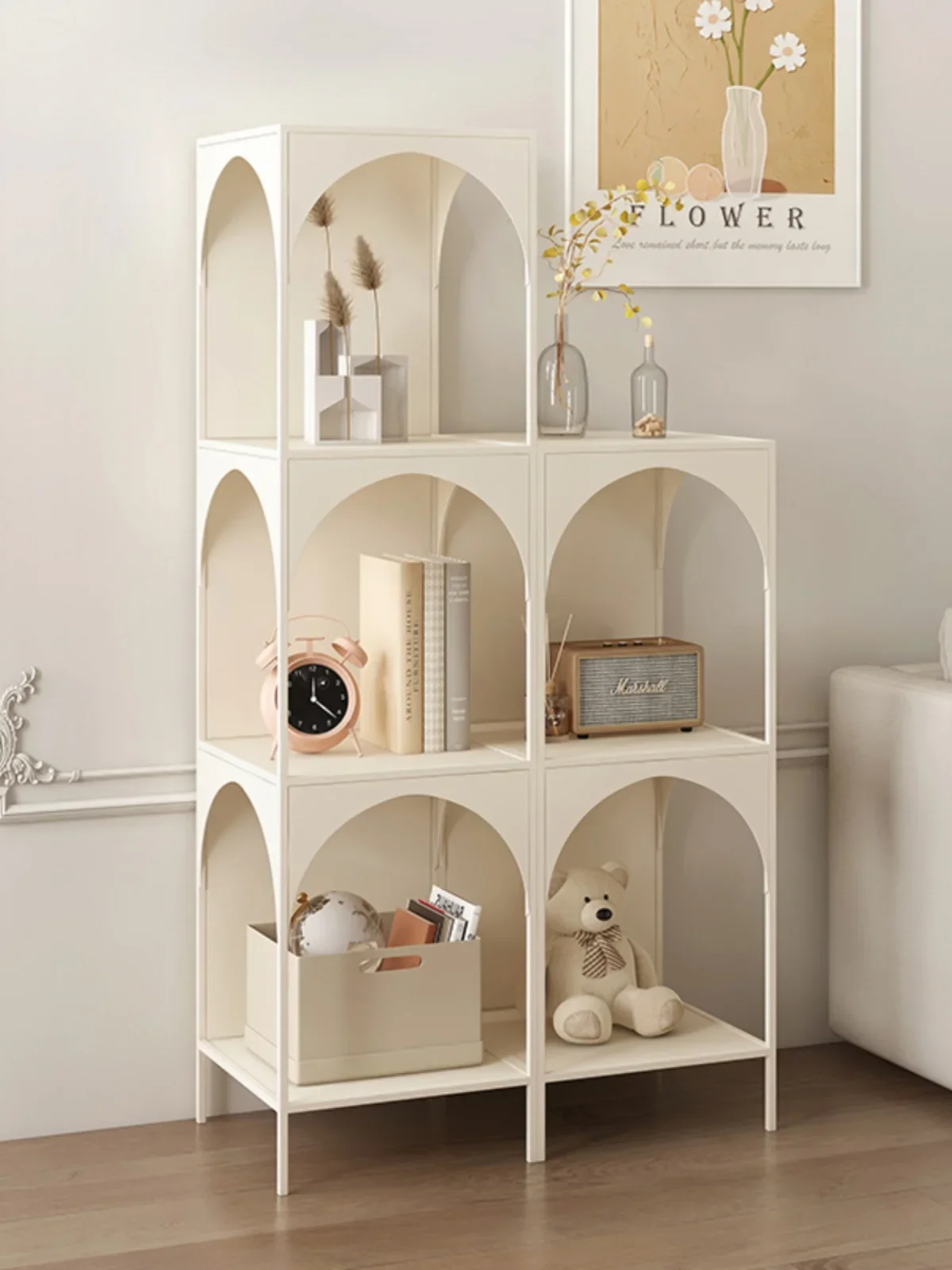 Wrought iron living room floor-to-ceiling bookshelf shelf against the wall corner bookcase sundries storage display storage rack