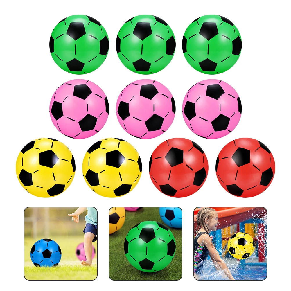10 Pcs Inflatable Football Kid Soccer Beach Toys Cartoon Kids Plastic Balls Child