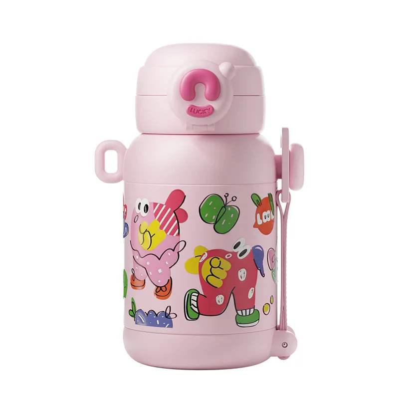 

Домашний термос Fuguang для двойных напитков для девочек с красивой милой чашкой для воды для студентов, специальная чашка для детской соломинки