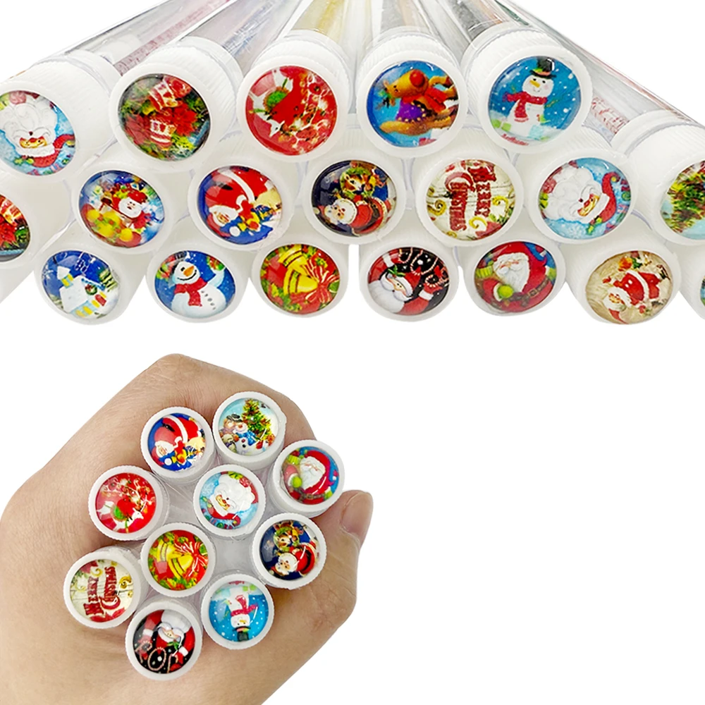 10/25 Uds. Tubos de cepillo de pestañas de Navidad extensión de pestañas cepillos para rímel varita peine para cejas carretes contenedor aplicadores herramientas