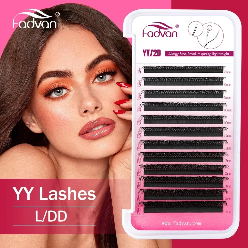 

FADVAN L/DD Curl YY Черные наращивание ресниц 0,07 мм Натуральные мягкие готовые веерные искусственные ресницы Профессиональный макияж Накладные ресницы