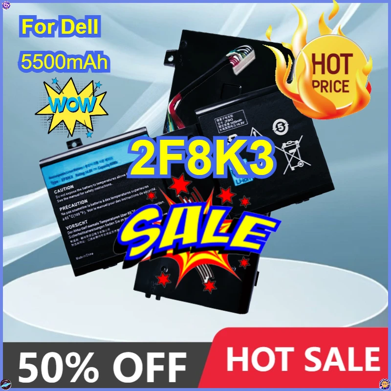 

New Laptop Battery 2F8K3 86WH for DELL Alienware 17 18 M17X R5 M18X R1 0KJ2PX KJ2PX G33TT R3 P18E P19E Replacement Bateria