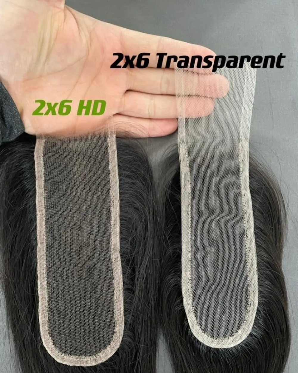 2x6 レース前頭閉鎖ナチュラルカラースムーズヘア透明レースヘアブロックブラジルバージンレミーフルハンド織り