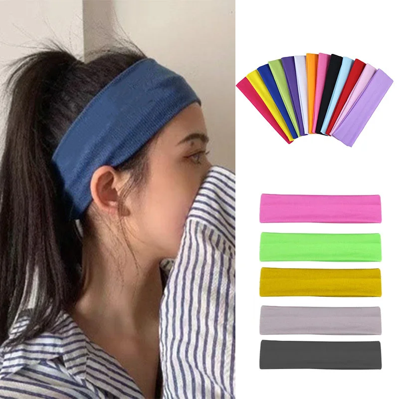 Womens Elastic Hair Bands Solid Color Headband Turban Makeup Hair Hoop Yoga Vintag Headwrap Fashion Hair Accessories Wholesale