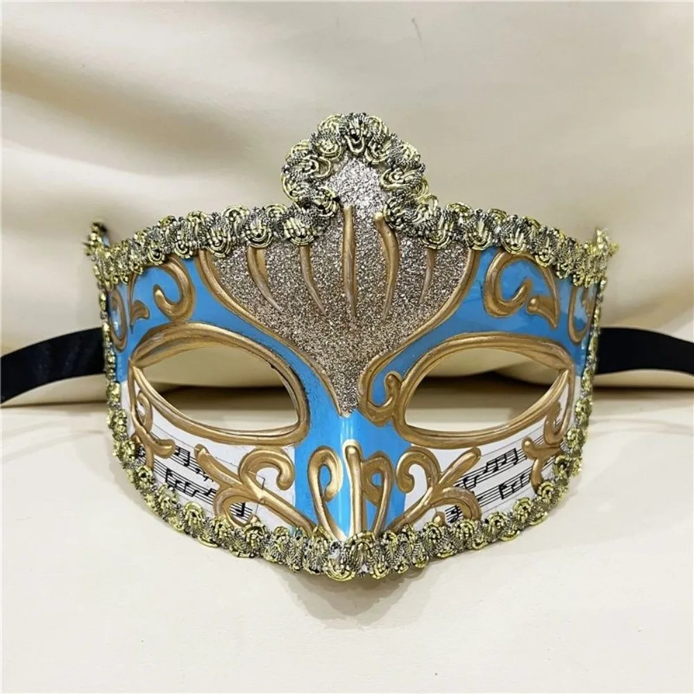 Accesorios de Cosplay para fiesta, máscaras de Halloween, máscara de plástico con purpurina de media cara, accesorios para disfraz de Carnaval, máscara de Venecia para hombres