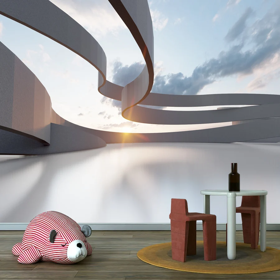 ورق جدران حديث قابل للتقشير واللصق من الفينيل ورق حائط لديكور المنزل وخلفيات لغرفة المعيشة بتصميم هندسي جدارية