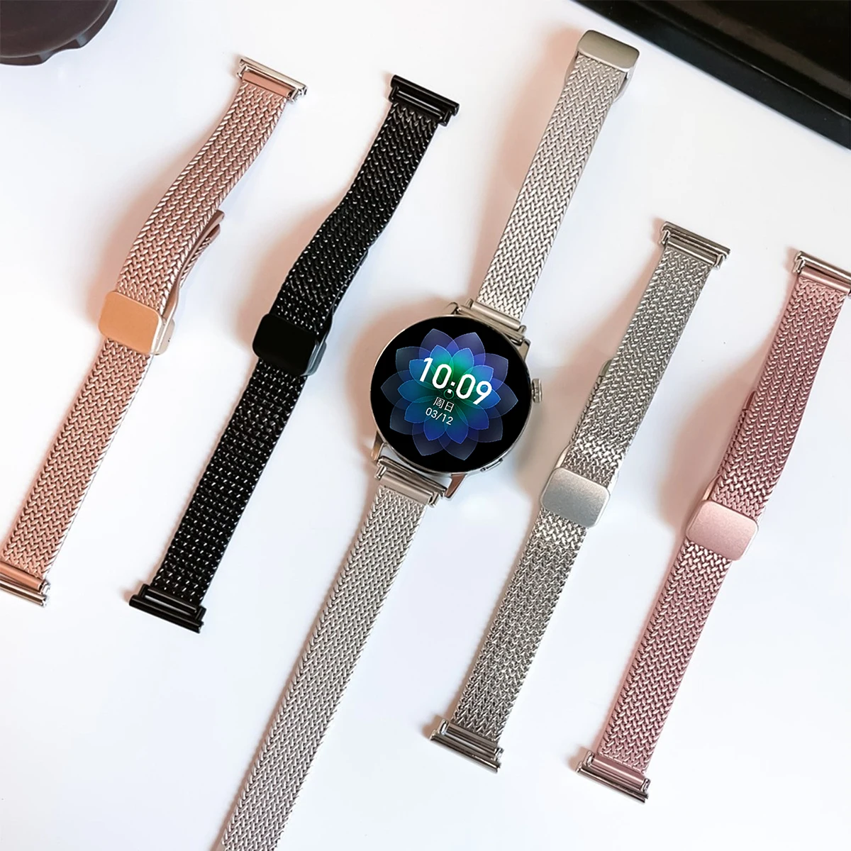 

Ремешок «Миланская петля» для Huawei Watch GT 4 41 мм gt 2e 42 46 мм, тонкий браслет для Samsung Galaxy 3 45 мм 4 5 6 40 44 мм 43 47 мм, женский браслет