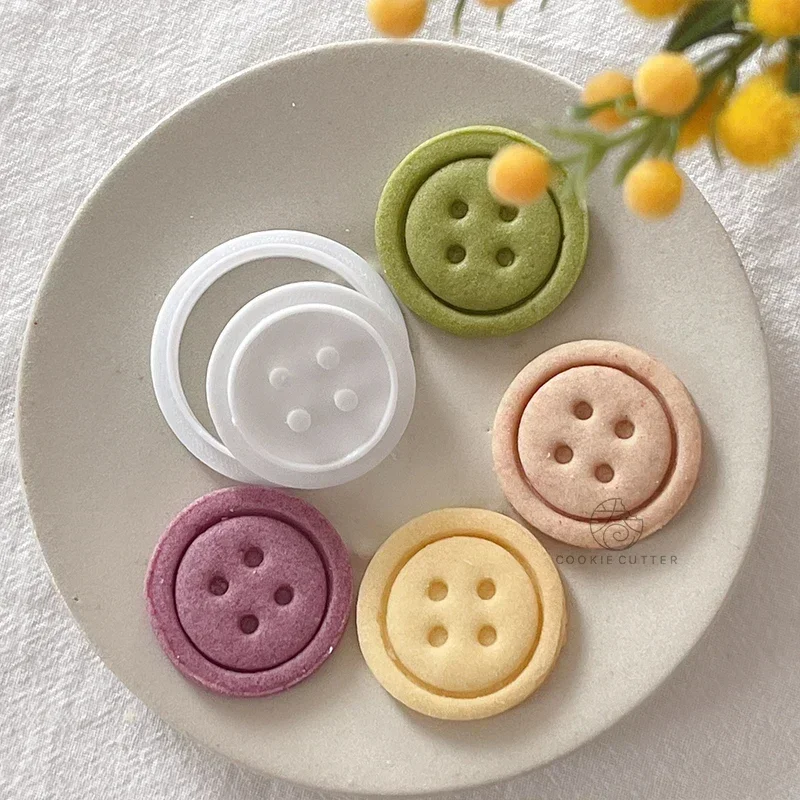 Cartoon Button Shaped Cookie Mold Small Flower Round Square Fondant Frosting Cookie Embossing Mold Baking Cake Decorating Tools