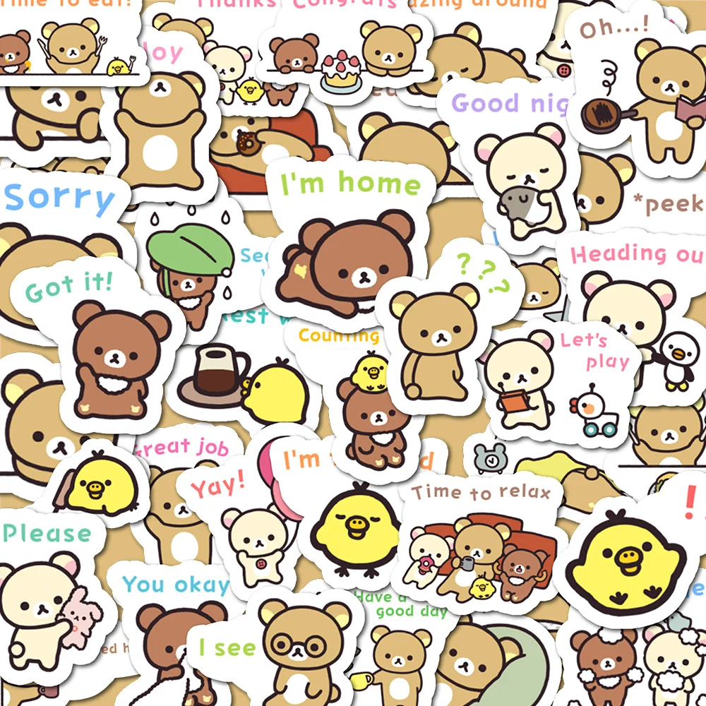 40 Stück süße BASIC RILAKKUMA Emoji Aufkleber DIY Tagebuch Laptop Telefon Gepäck Skateboard Graffiti Aufkleber Aufkleber Geschenk Spielzeug