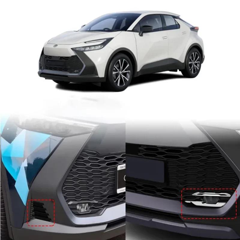 الملحقات الخارجية لتويوتا CHR C-HR 2024 2025 ABS كروم أسود الجانب الباب غطاء الجسم المصد الأمامي الخلفي صب الكسوة