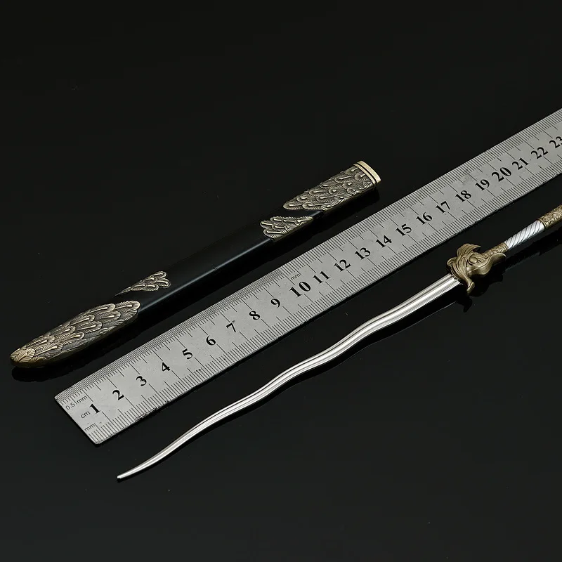 22cm armas frias antigas modelo taixu espada com bainha jogo periférico artesanato brinquedo faca mesa ornamento colecionável presente do menino