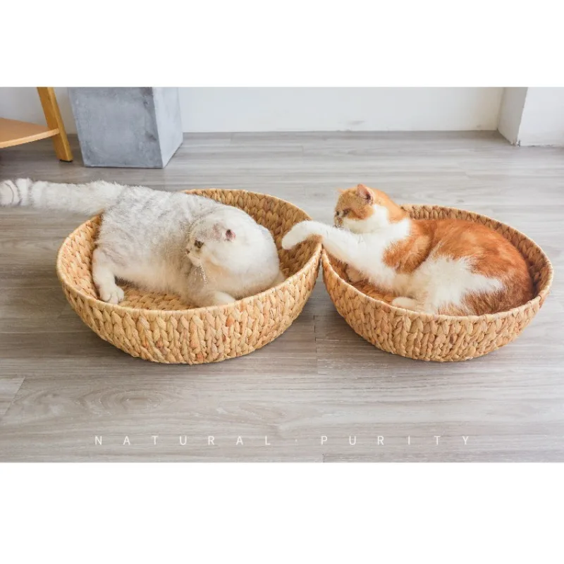 Hand-woven cat litter, universal in all seasons, non-collapse, non-sticky hair, round in winter