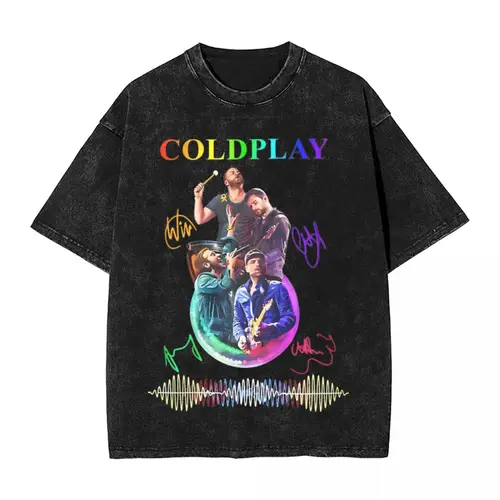 Imagen 2 del producto Camisetas laadas de cabeza llena de sueños, ropa de calle, novedad, camiseta Coldplays World Tour 2024, camiseta de algodón High Street