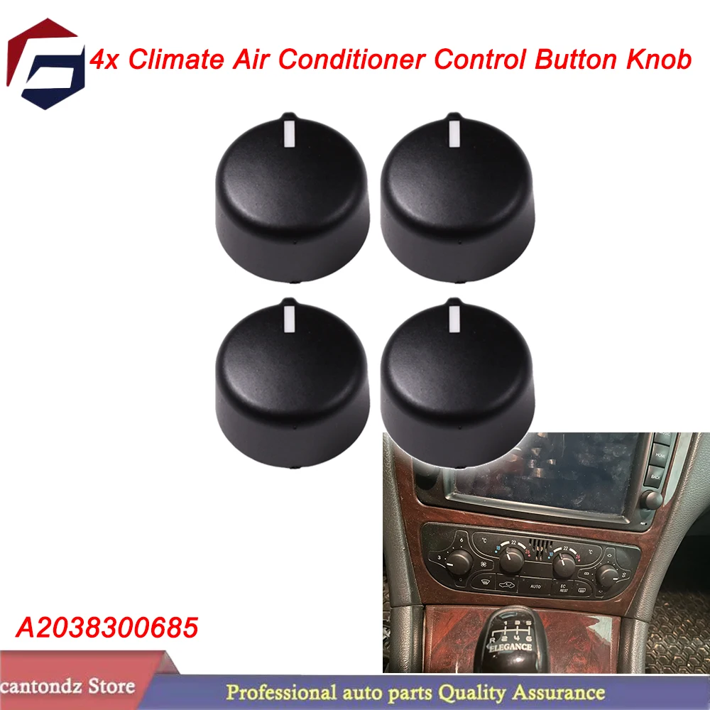 4x perilla de botón de Control de aire acondicionado climático para Mercedes Benz Clase C W203 C320 C240 C230 2038300685 A2038300685 ﻿
