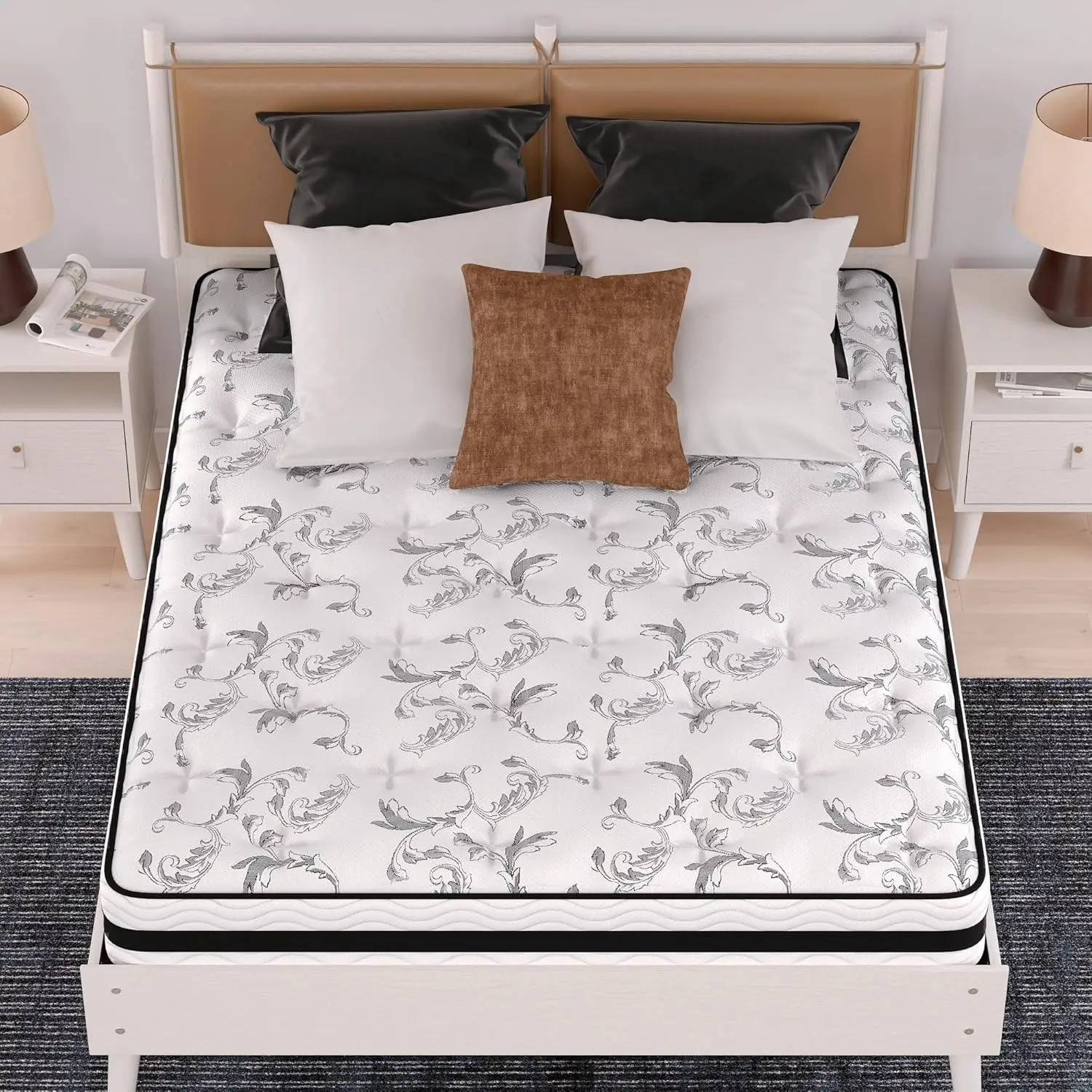 Signature Design by Ashley Twin Size Chime 8 Inch Medium Firm Innerspring Mattress with Pressure Relief Quilt FoamFor supportive