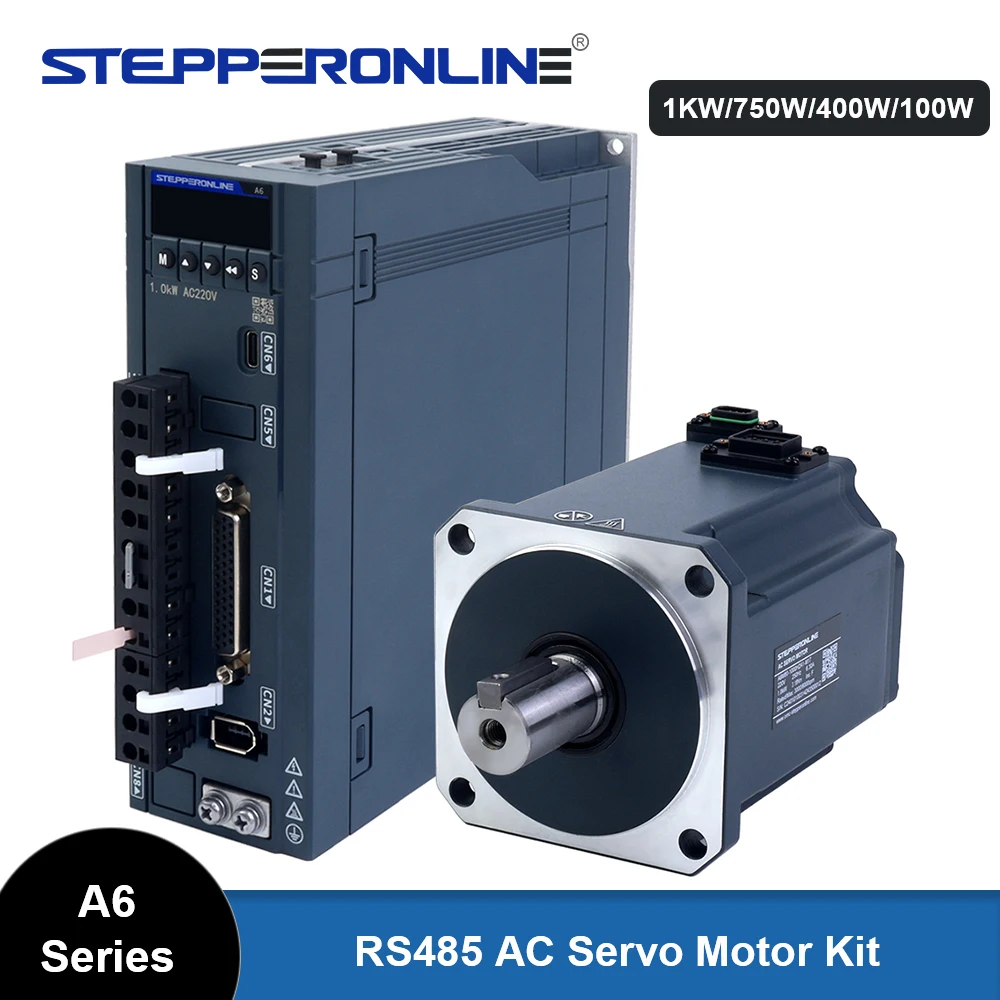 STEPPERONLINE A6 RS485 1KW 750W 400W AC Servo Motor Kit 2.39Nm 220VAC with  17-Bit Absolute Encoder and Driver for CNC Engraver - AliExpress