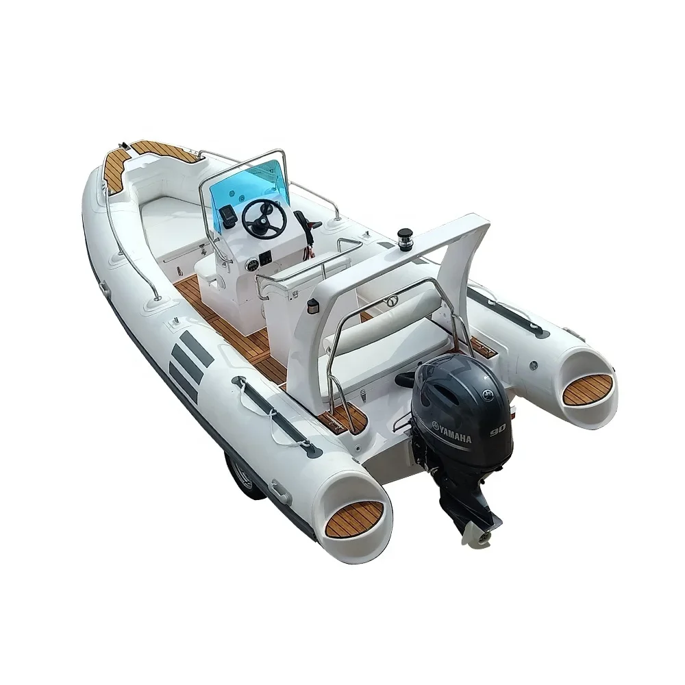 5.2m inflatable boat rib boat 520 with 4 stroke 90HP engine installed