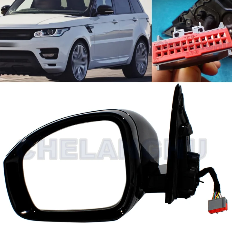 Mirror Assembly For Range Rover Sport 2014 2015 2016 2017 2018 2019 Left 14Pin Heated Power Adjust Memory PowerFold Puddle Light