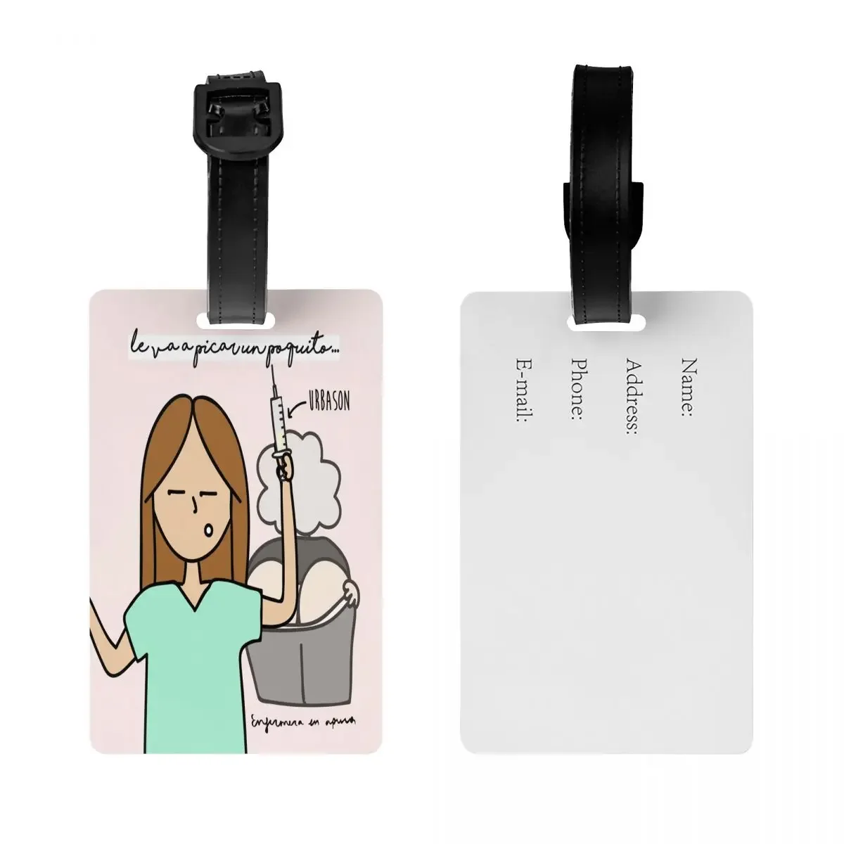 Custom Enfermera En Apuros Doctor Nurse Medical Luggage Tags  Baggage  Privacy Cover ID Label