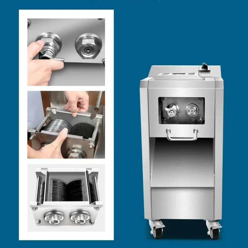 110V 220V Multi-function Commercial Meat Cutter For Fresh Meat Vegetable Slices Cut Silk Stainless Steel Meat Slicer 4