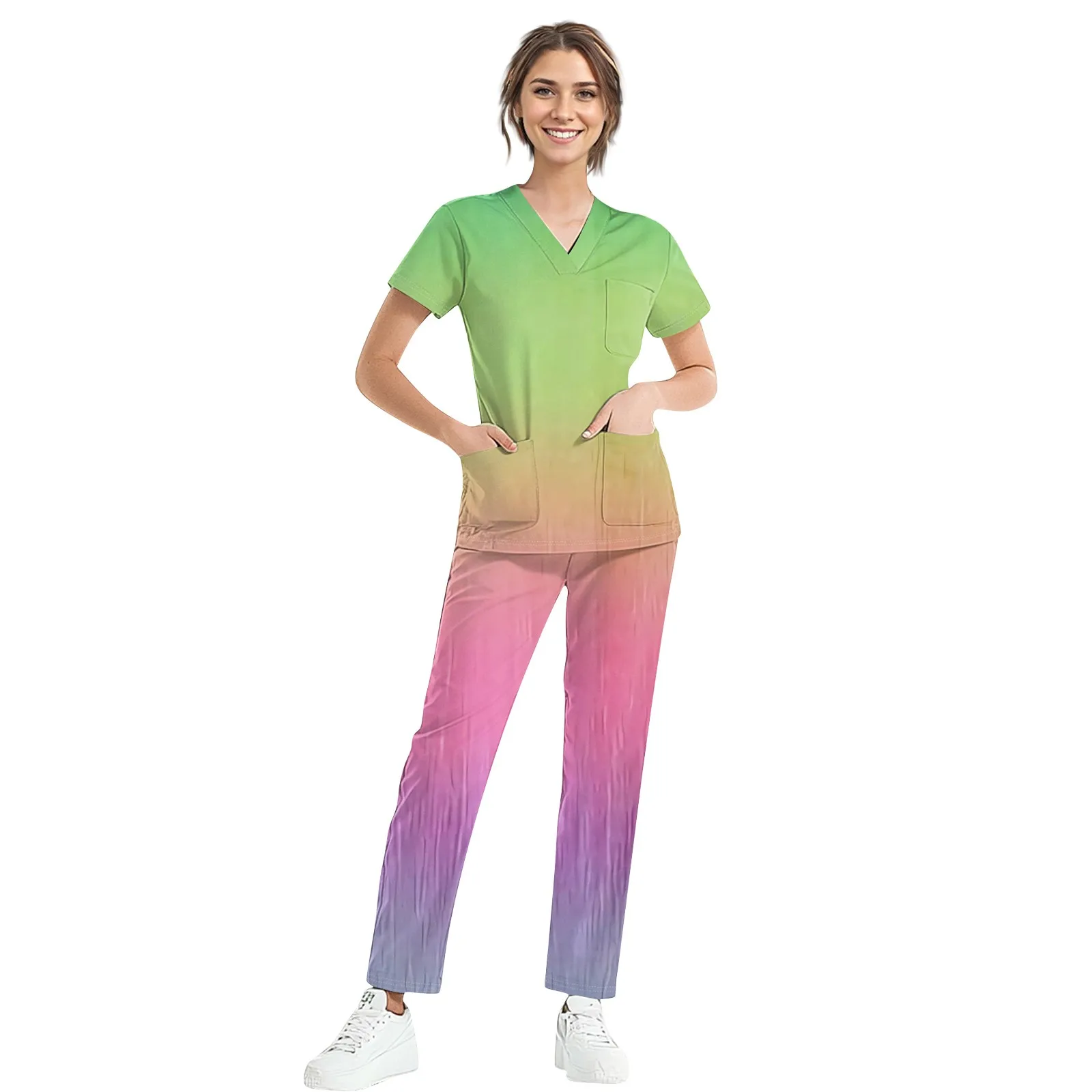 

Wash Gowns Surgical Gowns Split Suit Hospital Cotton Scrubs Operating Room Short-sleeved Men and Women's Work Uniforms Wholesale