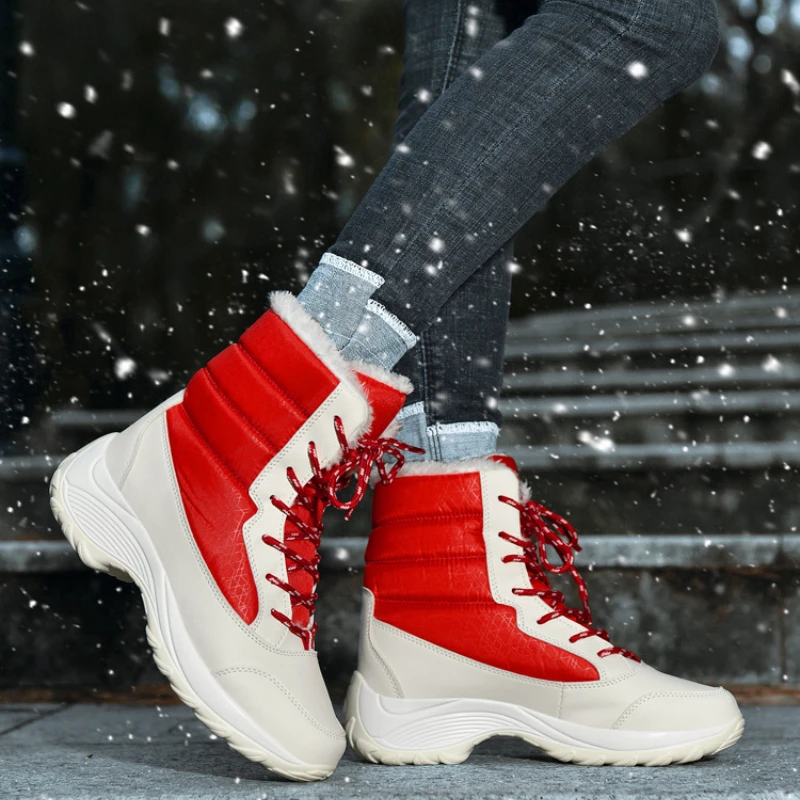 Winter Women\'s Casual Snow Boots Outdoor Comfortable Warm Plush Cotton Shoes Anti Slip Thick Soled Ankle Boots Shoes for Women