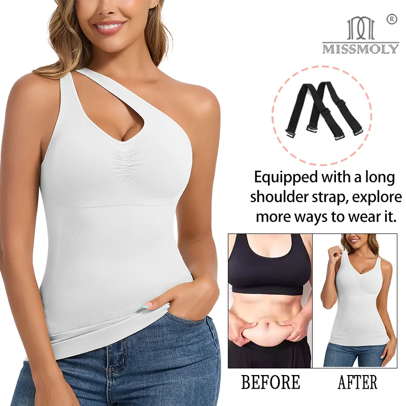 

Miss Moly Multiple Ways Wearing Shapewear Halter Neck Adjustable Strap Sleeveless Tank Top Breathable Soft Sexy Body Shaper