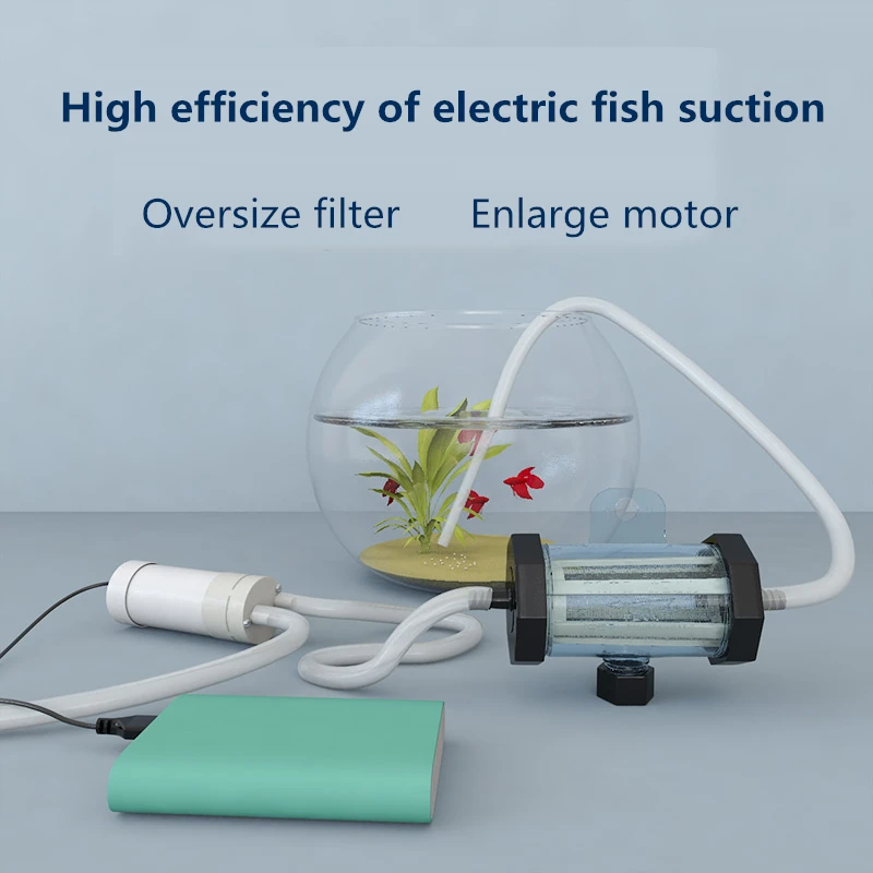 USB DC 5V Electric Pump Aquarium Water Change Pomp Fish Excrement Cleaning Pipe Water Filter Pump Motor Aquarium Cleaning Tool