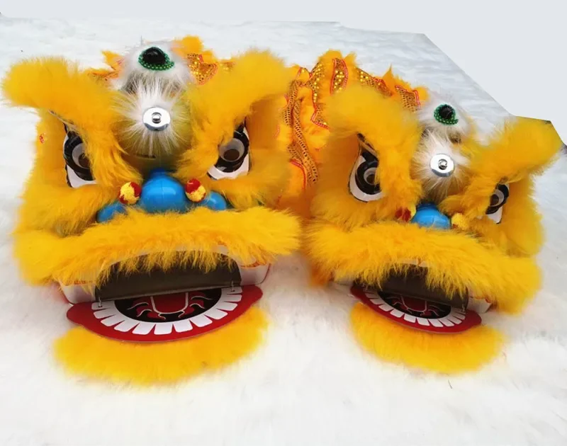 Lion Dance Mascot Chinese Pur Costume Pure Wool Southern Lion For Two Kids Toys Clothing Advertising Carnival Halloween Xmas