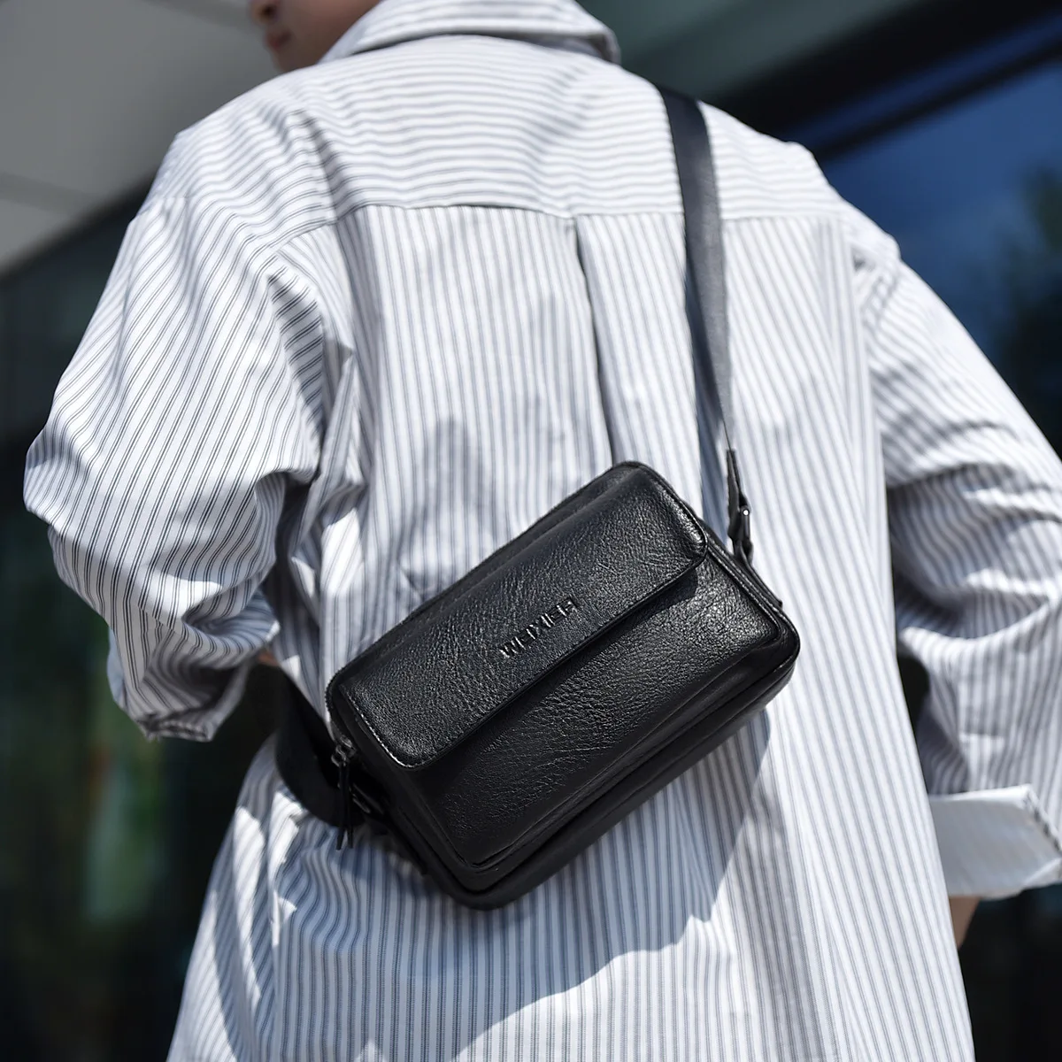 Bolso de hombro cruzado para hombre, bandolera pequeña para el trabajo, negocios, resistente al agua