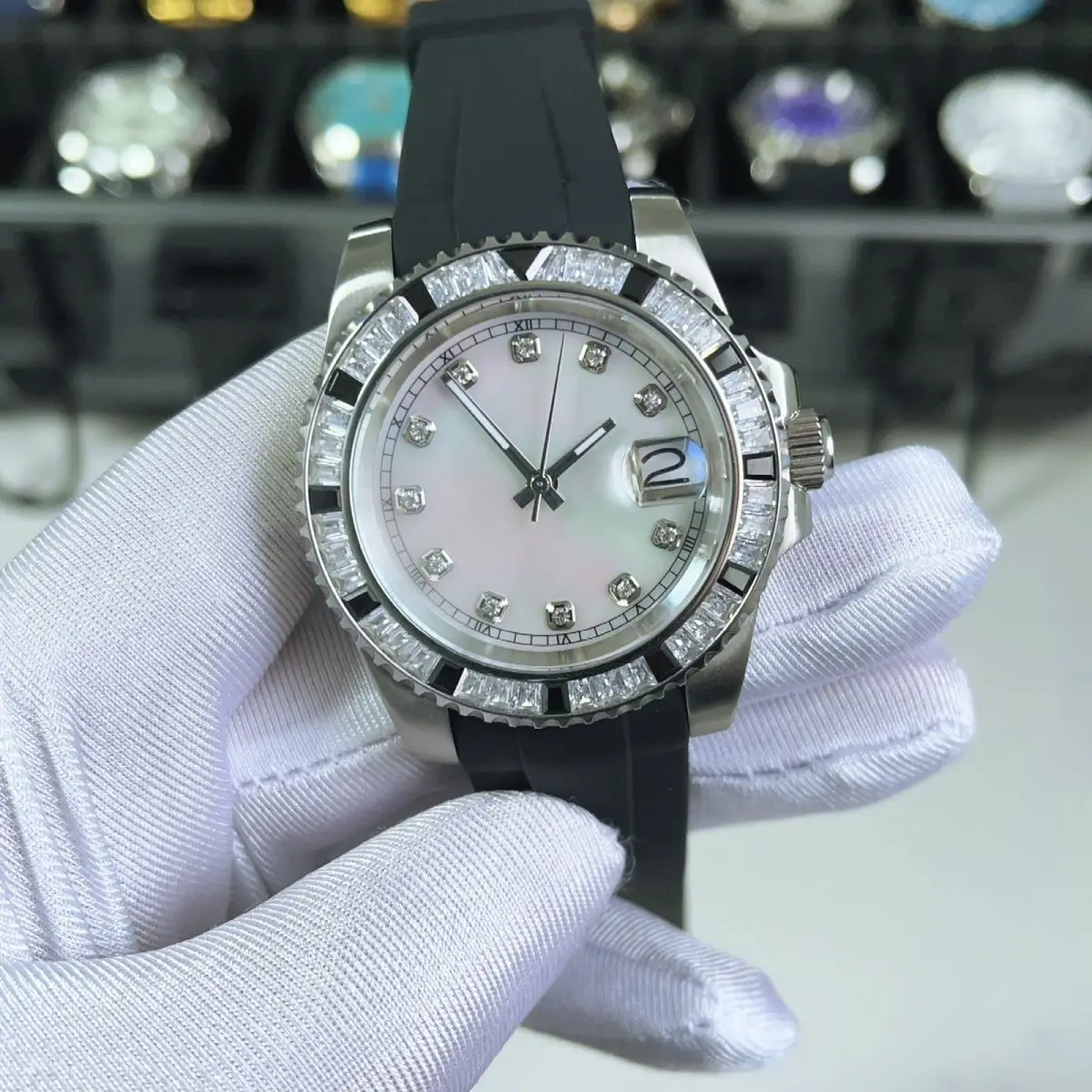Fritillary diamond disc 5A grade crystal diamond mechanical watch, handsome mechanical watch
