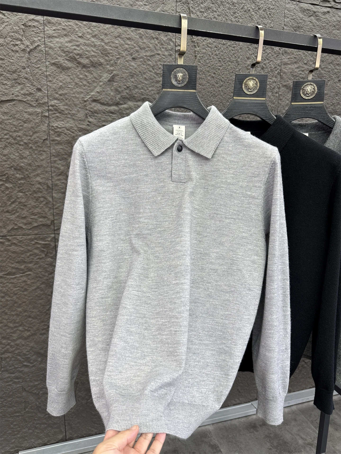 

Svip Thiened Long Sve Knitted Sweater Men's Casual Sle Warm Comfortable Pure Color Collar Autumn Winter Leisure Pullover