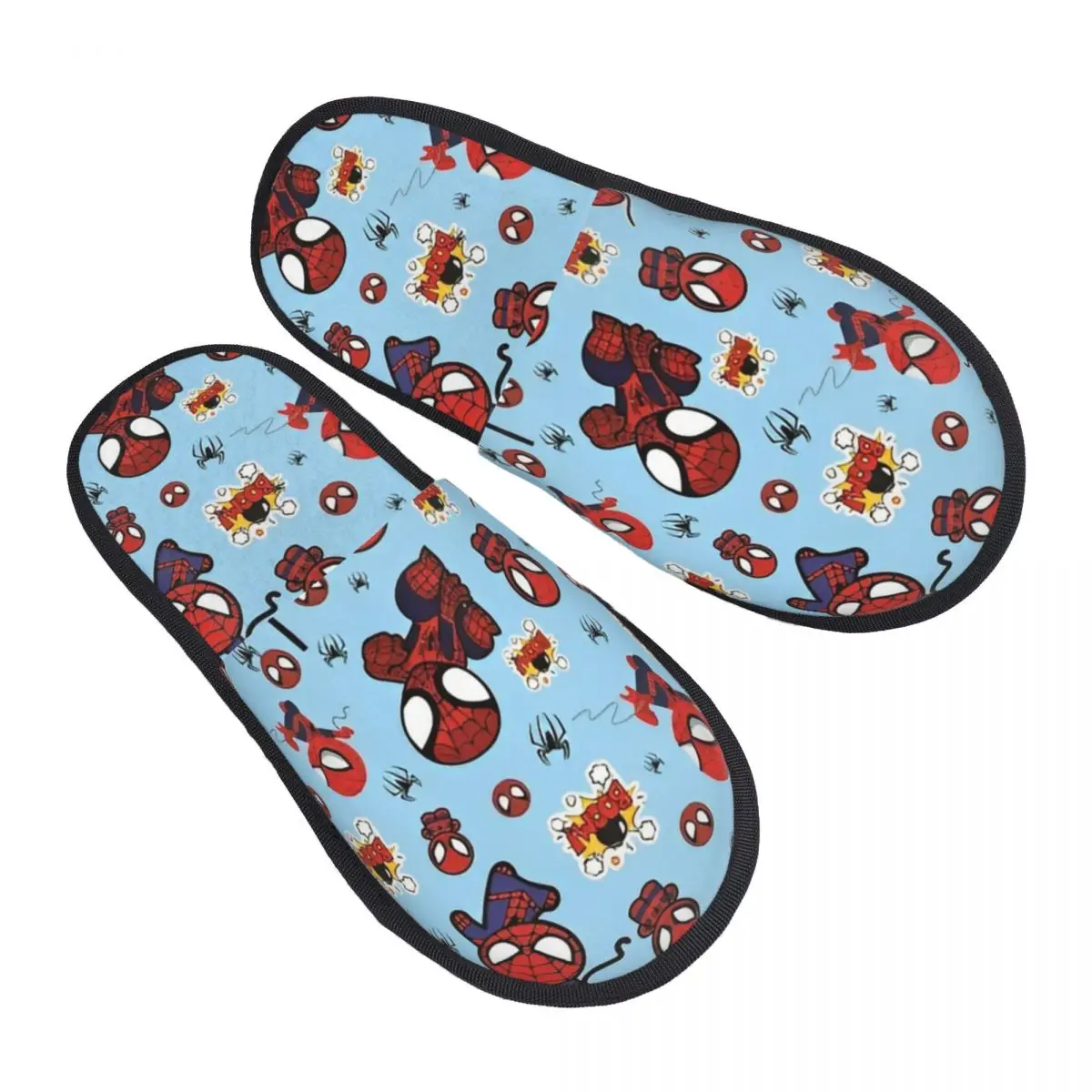 Winter House Cotton Slippers Spider Man Spider-Man Accessories Household Fur Slides Slippers Bedroom Soft Non Slip Slides