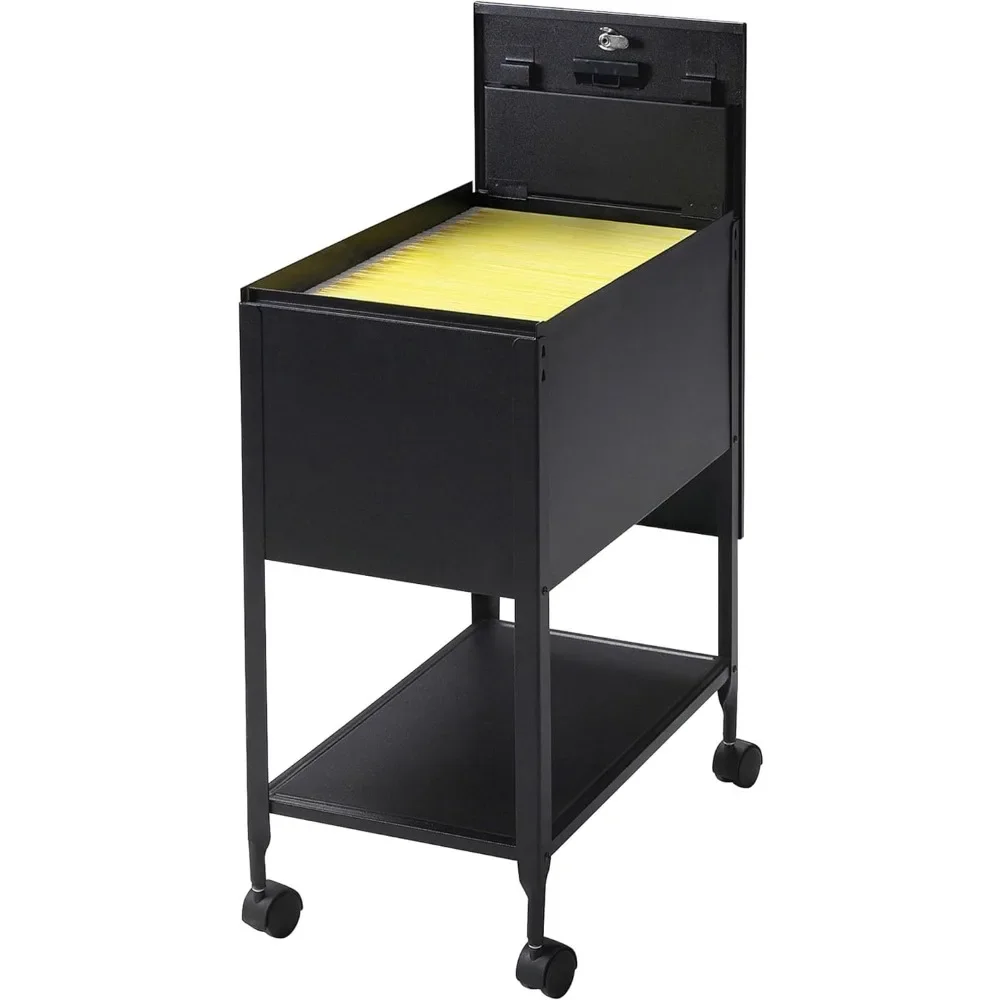 Lorell® Steel Locking Letter-Size Mobile File Cart, Black