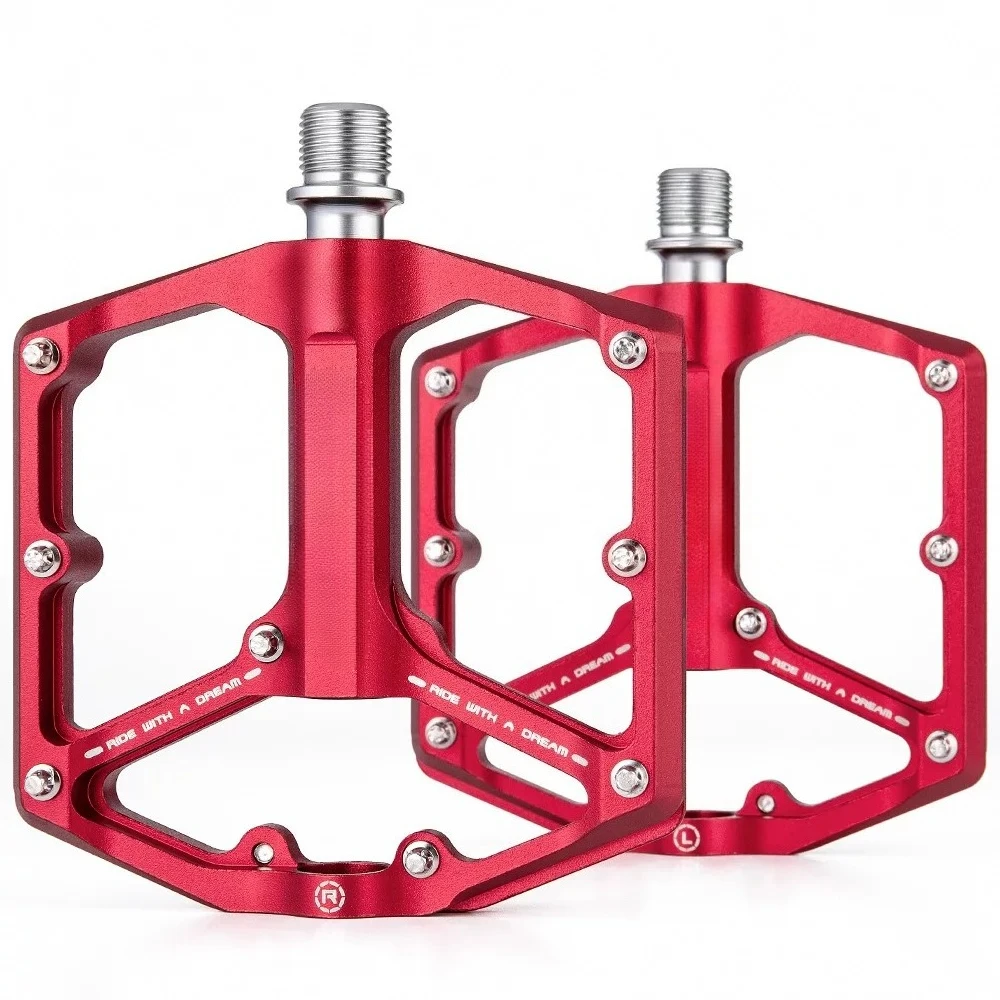 Aluminum Alloy Material, Road Bike Accessories Footrest Ultra-light Red Camouflage Series Three-bearing Mountain Bike BMX Pedal