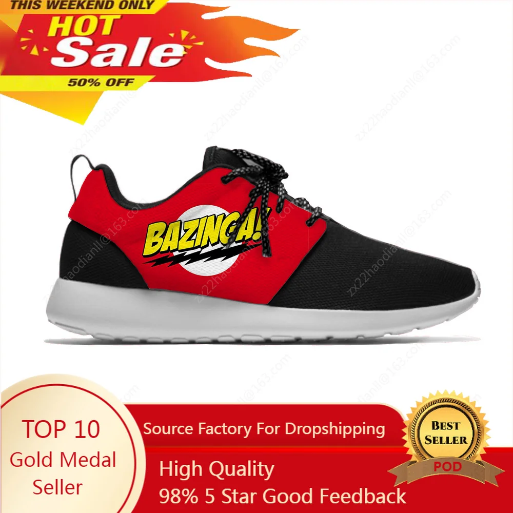 

The Big Bang Theory Bazinga Fashion Personality Sport Running Shoes Casual Breathable Lightweight 3D Print Men Women Sneakers