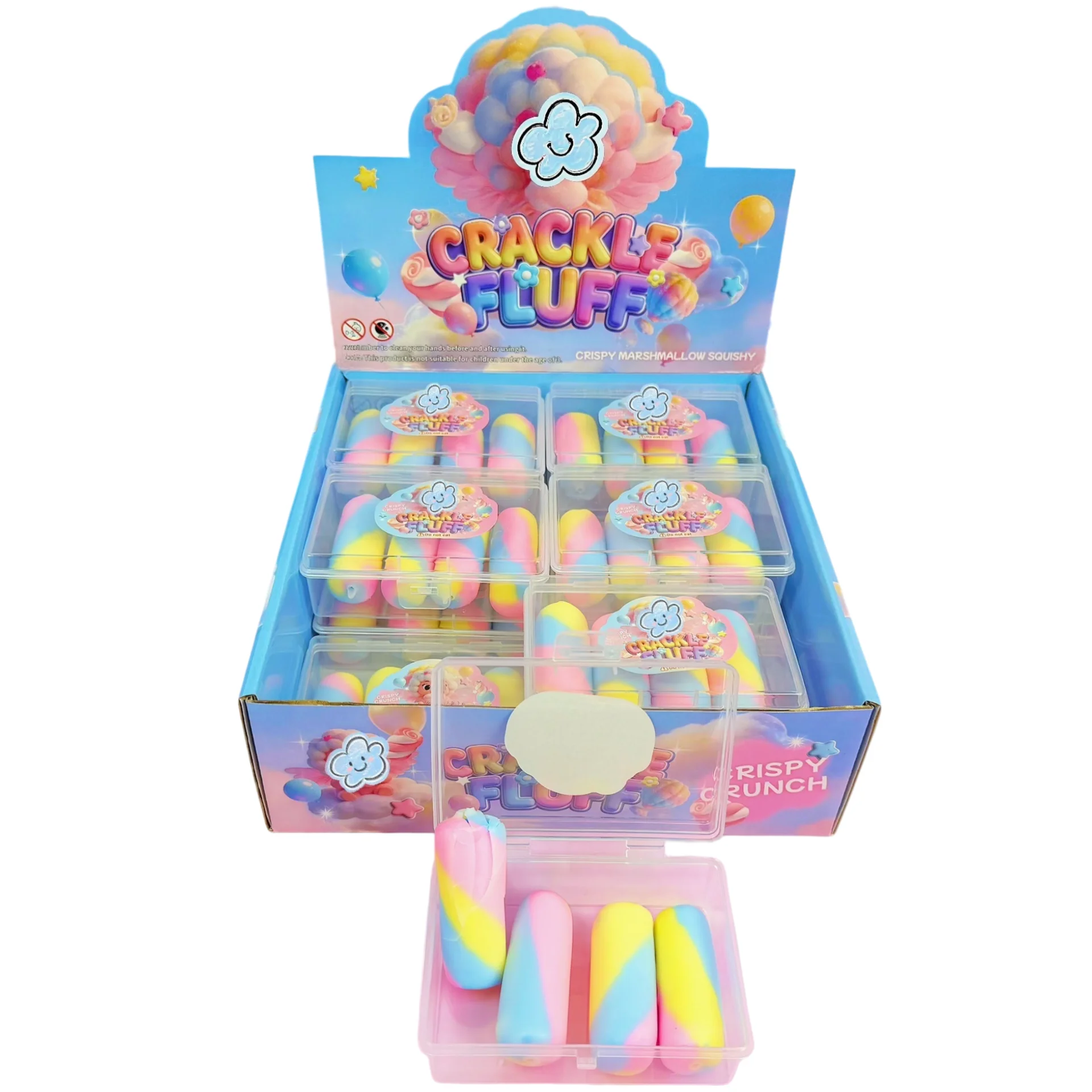 Crispy Squeeze Toy Rainbow Candy Handmade Ball Fidget Toy Stress Relief Squishy Donut Squeeze Toy Slow Rebound For Adult Gift