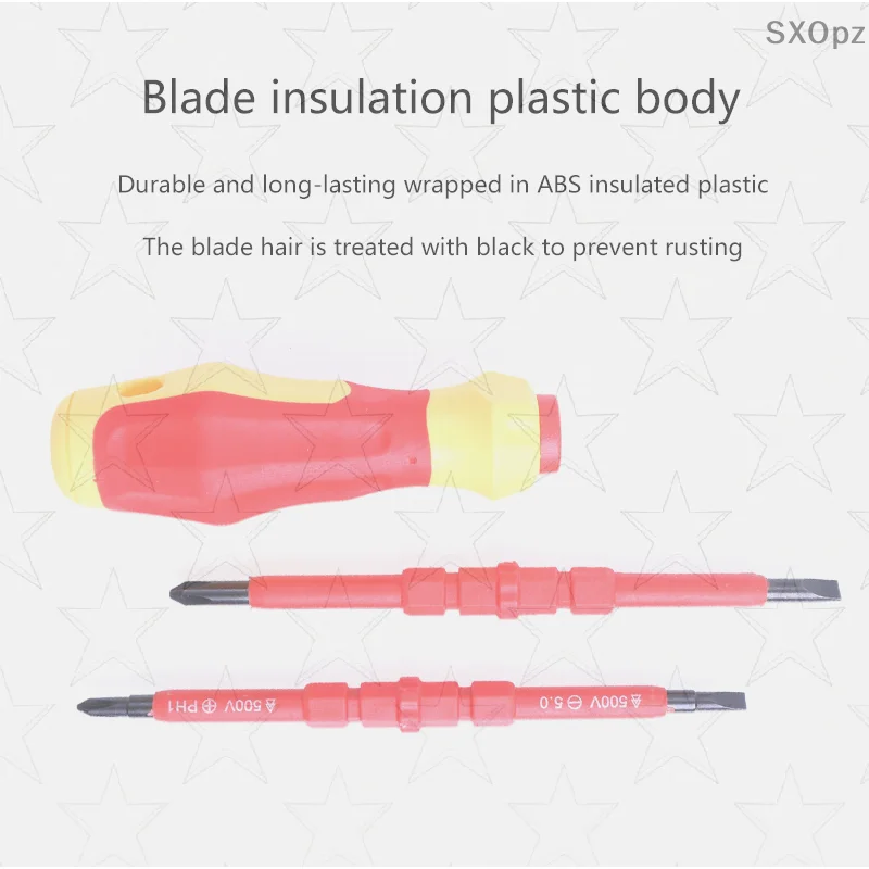 Handy 3-in-1 Electrician's Tool; Magnetic Screwdriver Bits, Slotted and Crosshead PH1 PH2