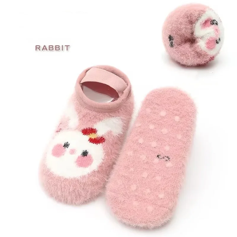 

1 Piece Cartoon Baby First Walker for Boy Girl Cute Panda Bear Bunny Indoor Sock Shoes Autumn Winter Thicken Non-slip Floor Sock