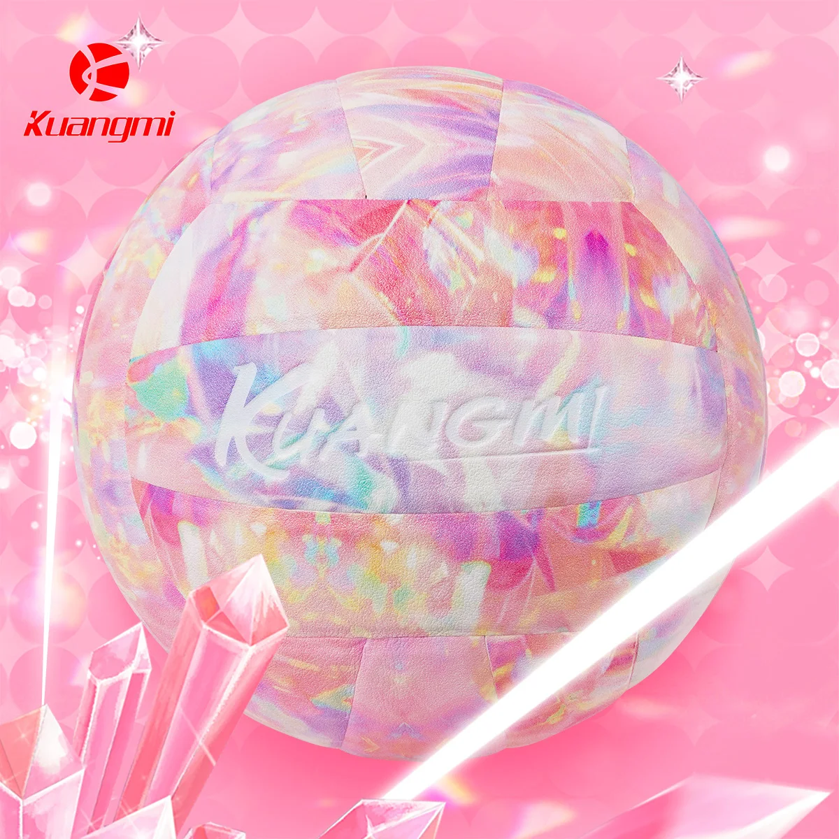 Kuangmi Diamond Colorful Volleyball Size 5 Match Training Game Ball Anti-Slip PU Material Sport Goods Men Women Gifts