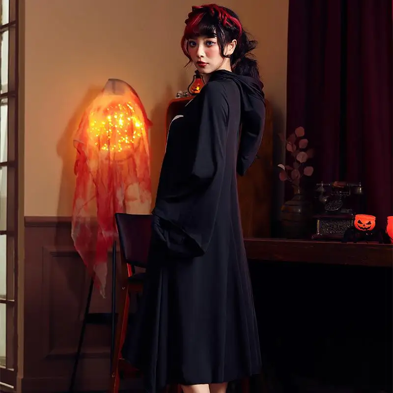 Loween Par Bla Robe Dr Outfit arp Cap خمسة تحسس زي الربط تصميم السيدات الملابس العرقية التقليدية المرحلة