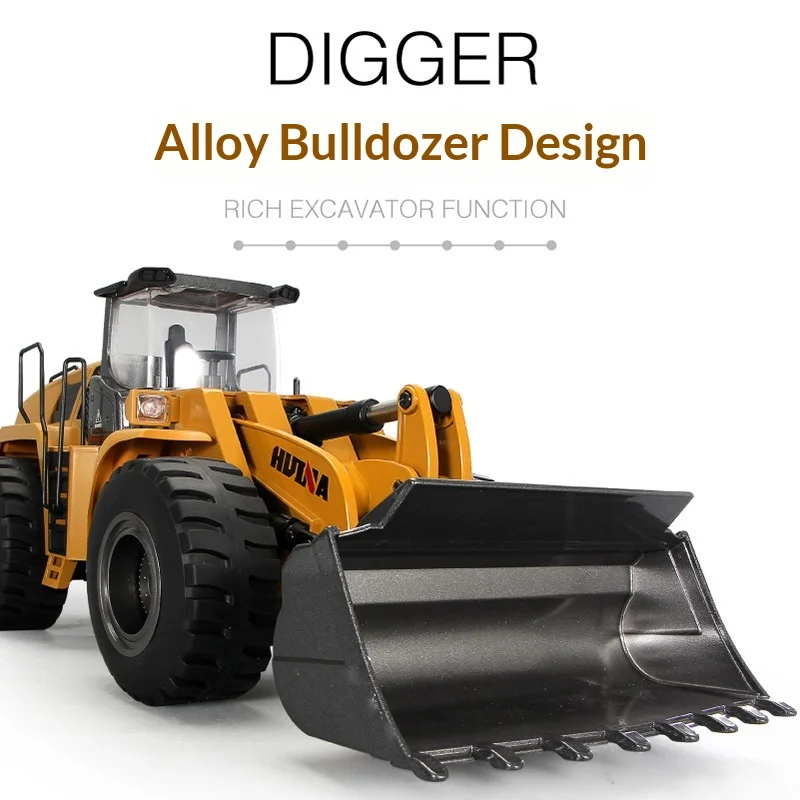 Huina Alloy Remote Control Bulldozer Heavy Duty Engineering Vehicle Large 4WD Construction Model Collection Display Toy  2026