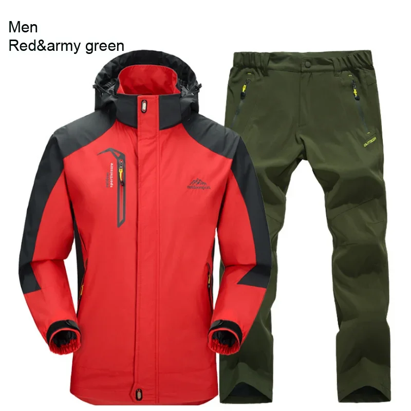 

Spring And Autumn Outdoor Single Hiking Camping Pants Men's Suit Windbreak Trekking Travel Coat Trousers 5XL