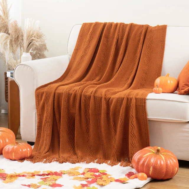 Battilo Fall Plaid Throw Blanket for Bed Knit Throws With Tassel Sofa Blankets Soft Lightweight Knitted Blanket Fall Home Decor AliExpress