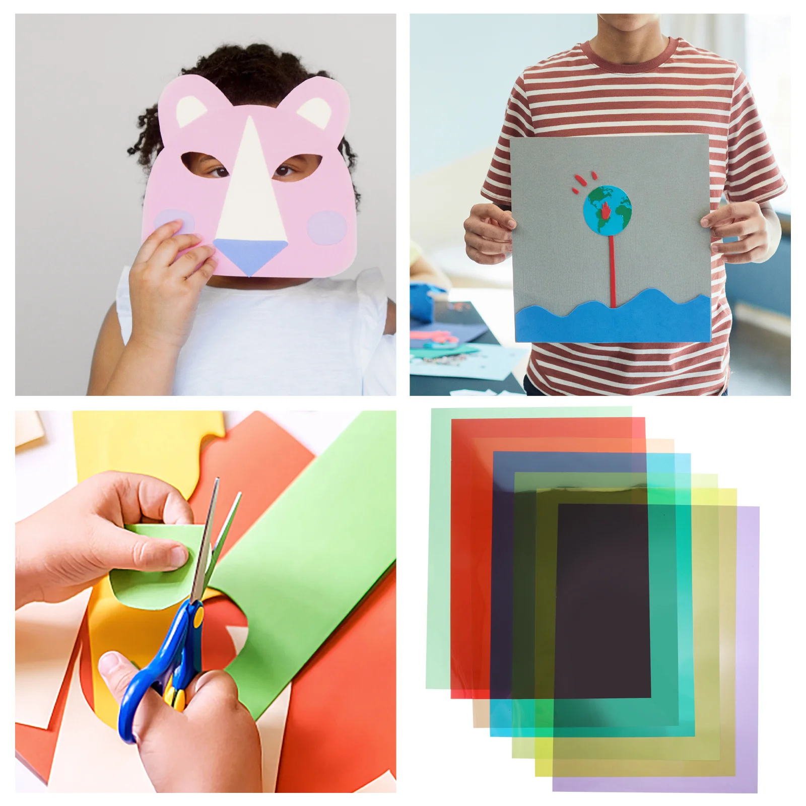 Gekleurde cellofaanvellen Transparant knutselpapier voor doe-het-zelfprojecten Meerkleurige knutselbenodigdheden Pvc-filmvellen