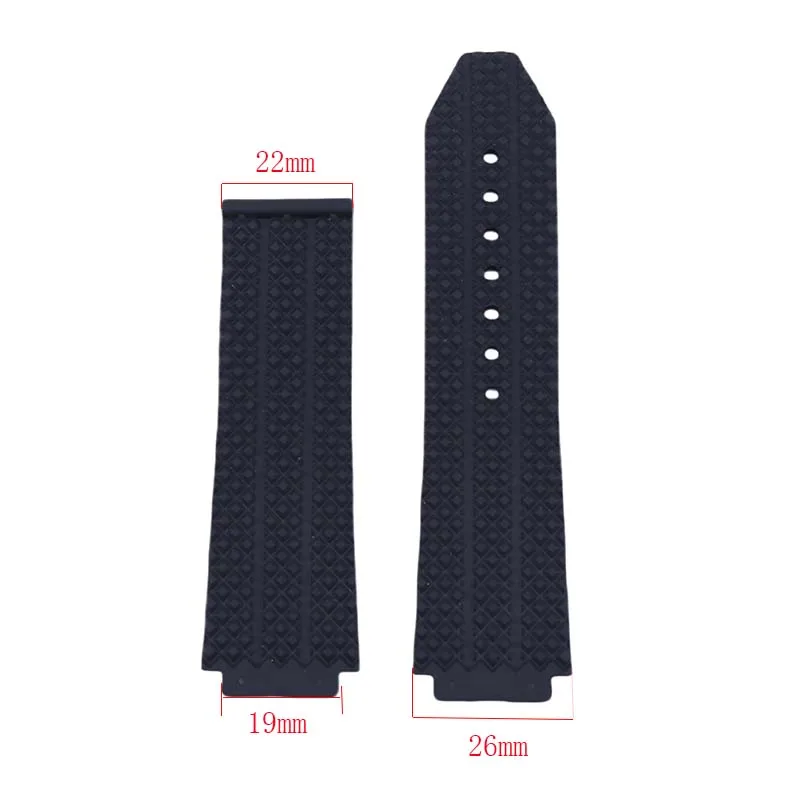 19x26 مللي متر الرجال حزام ساعة مطاطي الملحقات المتوافقة مع Hublot Big Bang ساعة الرياضة في الهواء الطلق ساعات سيليكون الفرقة الأساور