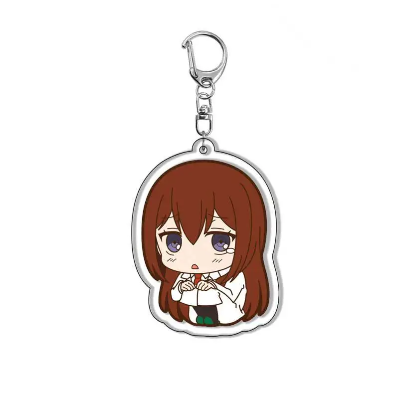 Steins Gate Okabe Rintaro Makise Kurisu Mayuri Acrylic Double Sided Keychain Custom Keyring view 4