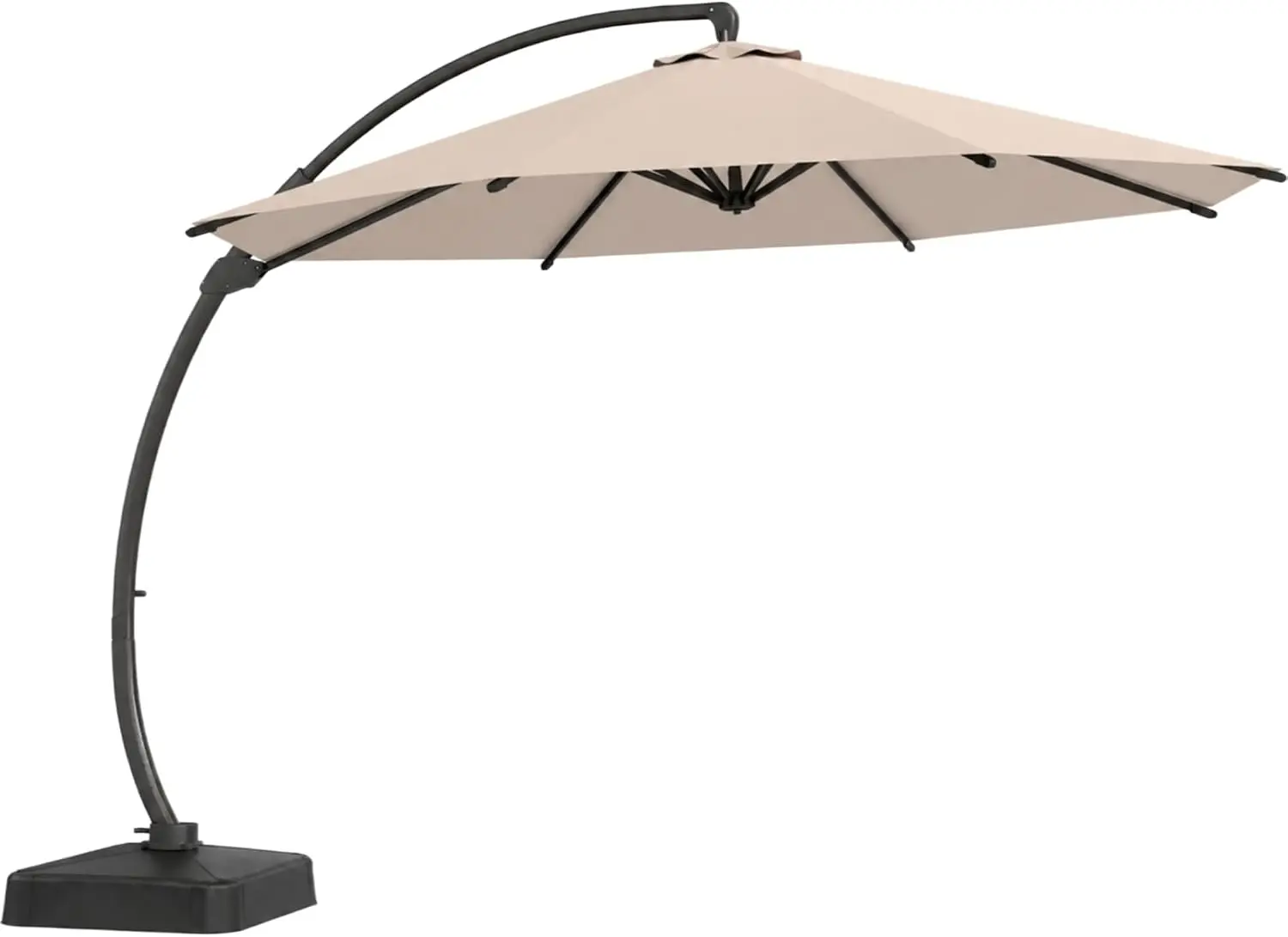 11ft Offset Cantilever Patio Umbrella with Base Included, Large Round Aluminum Outdoor Umbrella, 360° Rotation & Infinite Tilt,