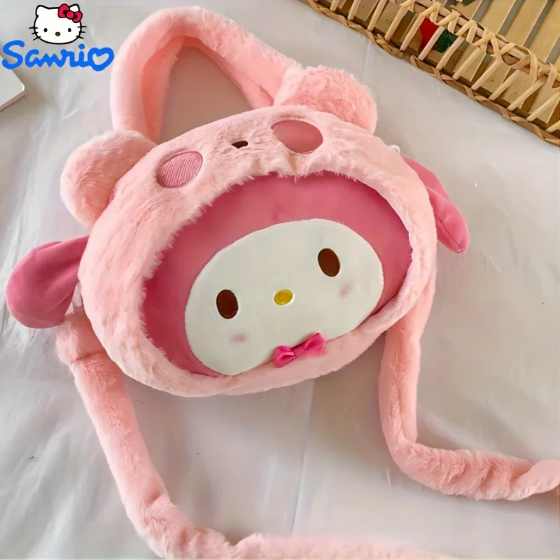 Sanrio Series Cute Fluffy Crossbody Bag Cute Girl Children Handbag Shoulder Bag Fashionable Kawaii Large Capacity Plush Bag Gift