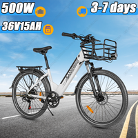 SAMEBIKE RS-A01 Pro-T City Electric Bicycle 500W Powerful Motor 36V15AH Lithium Battery EBike 26*2.1\